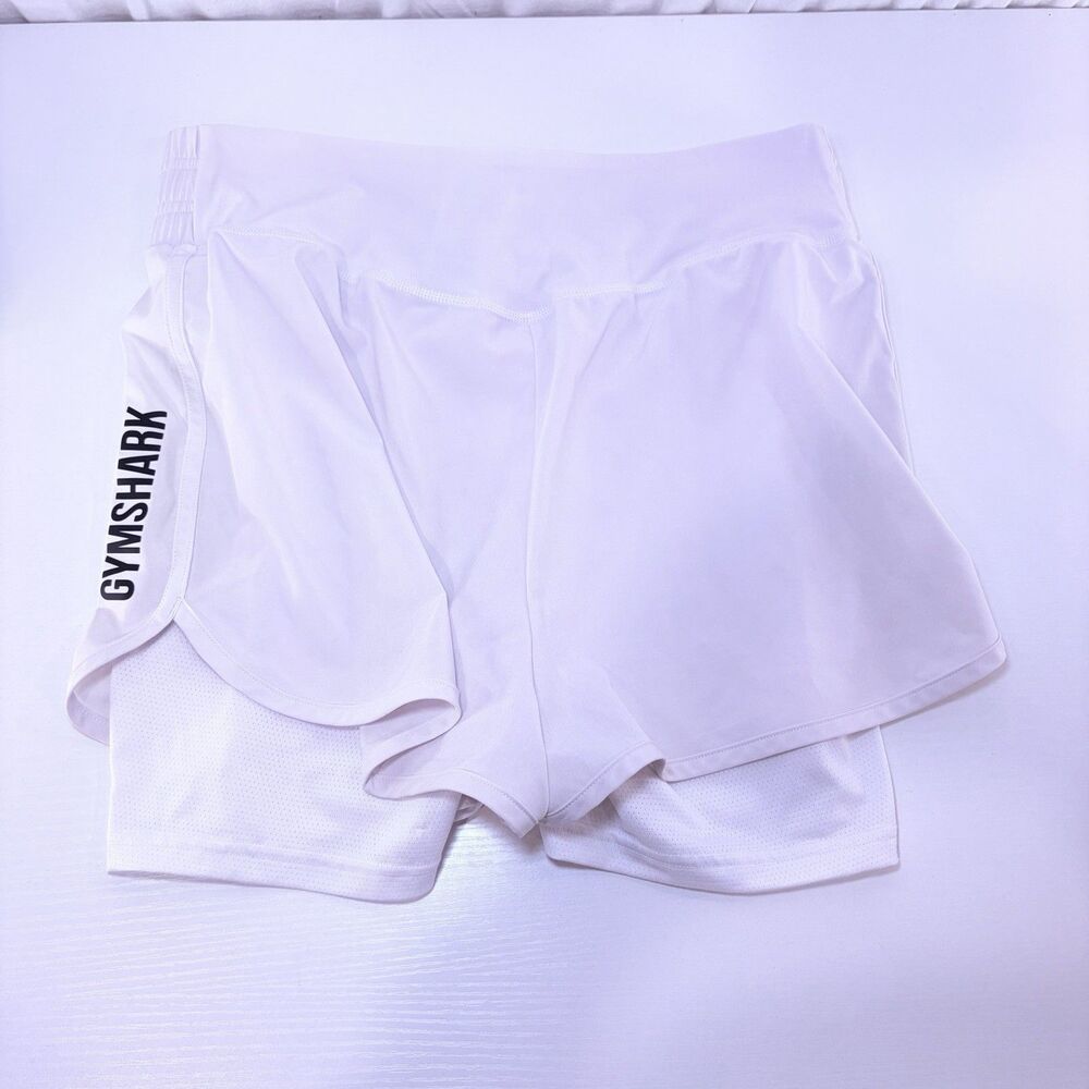 Gymshark Speed Short Women’s 2 in 1 Running Shorts White Size Small